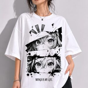 Women's Manga Is My Life Oversized Graphic T-Shirt – Anime Streetwear White Tee